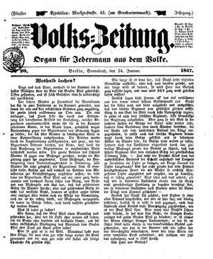 Volks-Zeitung vom 24.01.1857