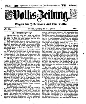 Volks-Zeitung vom 27.01.1857