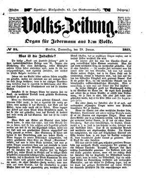 Volks-Zeitung vom 29.01.1857