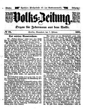 Volks-Zeitung vom 07.02.1857