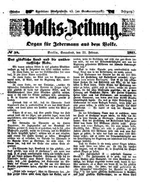 Volks-Zeitung on Feb 21, 1857