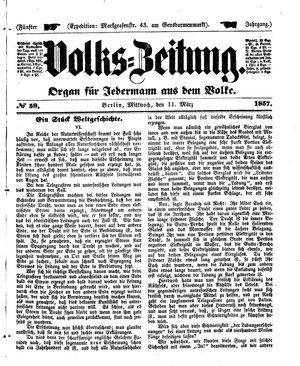 Volks-Zeitung vom 11.03.1857