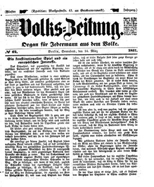 Volks-Zeitung on Mar 14, 1857