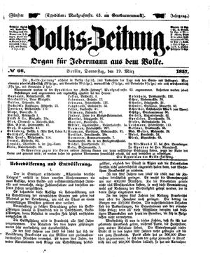 Volks-Zeitung vom 19.03.1857