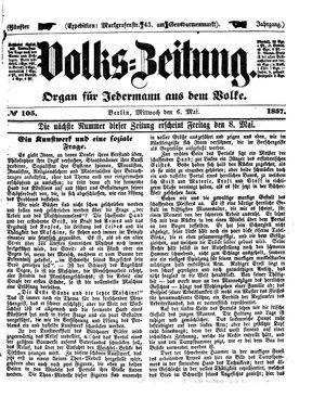 Volks-Zeitung vom 06.05.1857