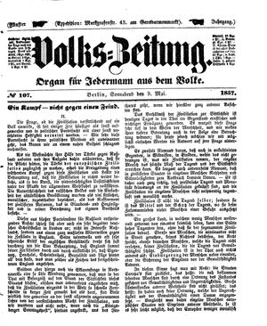 Volks-Zeitung on May 9, 1857