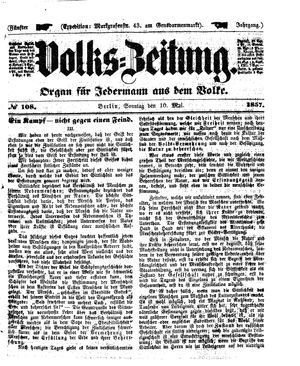 Volks-Zeitung vom 10.05.1857