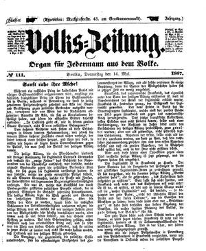 Volks-Zeitung vom 14.05.1857