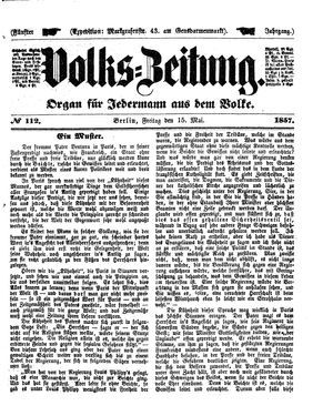 Volks-Zeitung vom 15.05.1857