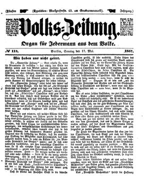 Volks-Zeitung on May 17, 1857