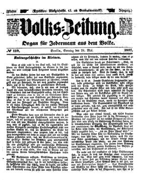 Volks-Zeitung vom 24.05.1857