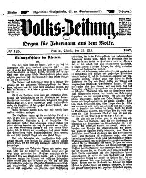Volks-Zeitung vom 26.05.1857