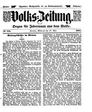 Volks-Zeitung vom 27.05.1857
