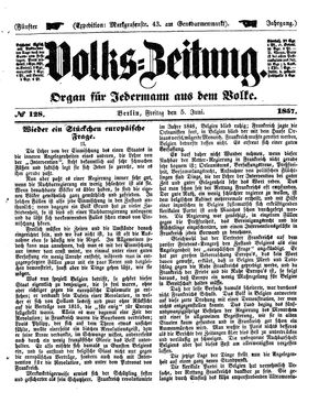 Volks-Zeitung vom 05.06.1857