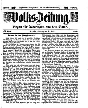 Volks-Zeitung vom 07.06.1857