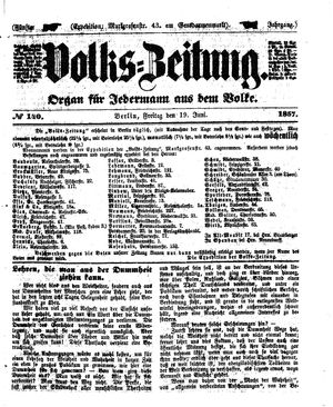 Volks-Zeitung vom 19.06.1857