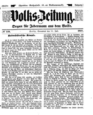 Volks-Zeitung vom 11.07.1857