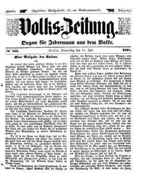 Volks-Zeitung vom 16.07.1857