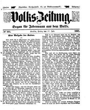 Volks-Zeitung vom 17.07.1857