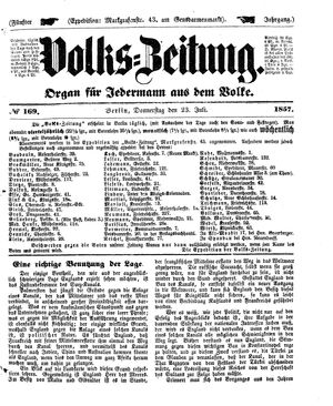 Volks-Zeitung vom 23.07.1857