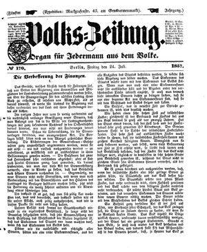Volks-Zeitung vom 24.07.1857