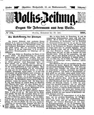 Volks-Zeitung vom 25.07.1857