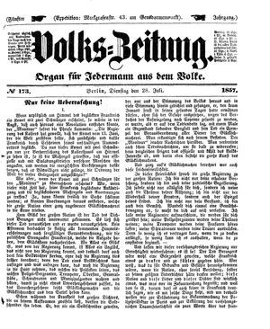 Volks-Zeitung vom 28.07.1857