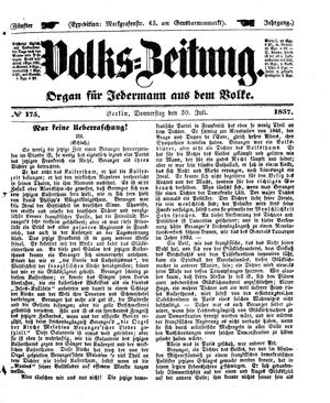 Volks-Zeitung vom 30.07.1857