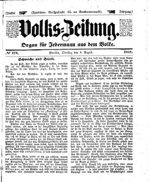 Volks-Zeitung on Aug 4, 1857