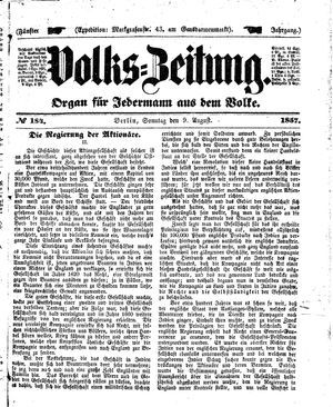 Volks-Zeitung vom 09.08.1857