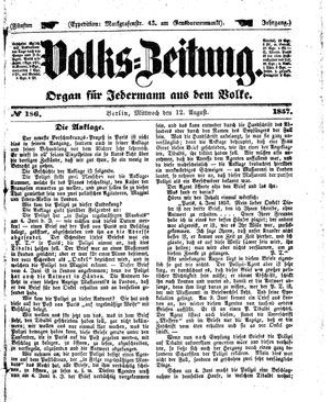 Volks-Zeitung vom 12.08.1857