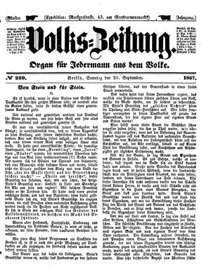 Volks-Zeitung on Sep 20, 1857