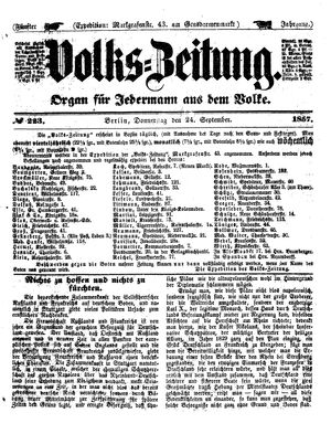 Volks-Zeitung vom 24.09.1857