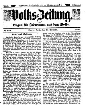 Volks-Zeitung vom 25.09.1857