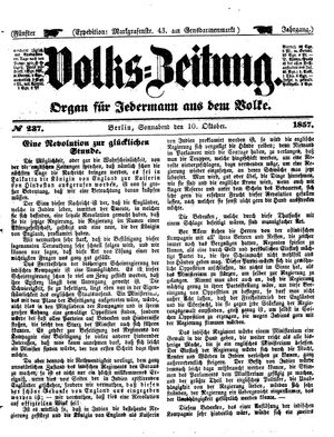 Volks-Zeitung on Oct 10, 1857