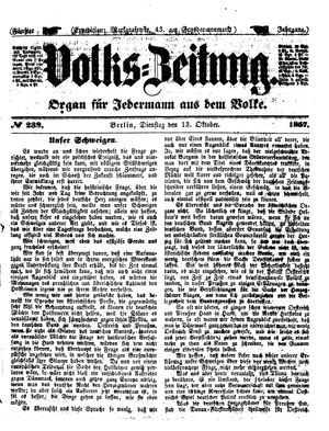 Volks-Zeitung vom 13.10.1857
