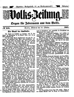 Volks-Zeitung vom 14.10.1857