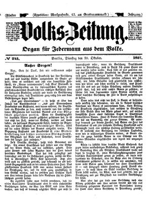 Volks-Zeitung vom 20.10.1857