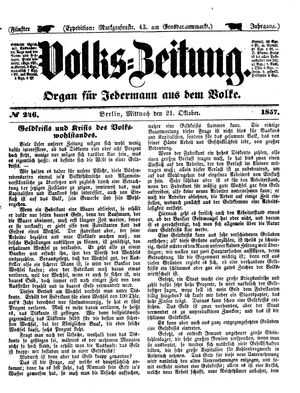 Volks-Zeitung vom 21.10.1857