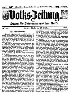 Volks-Zeitung vom 27.10.1857