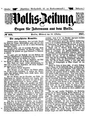 Volks-Zeitung vom 28.10.1857
