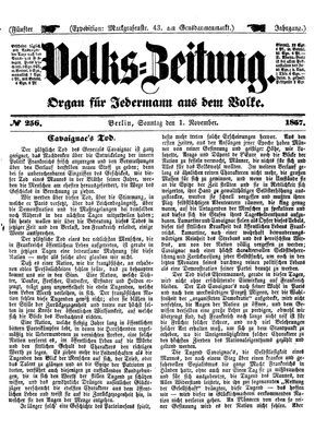 Volks-Zeitung vom 01.11.1857