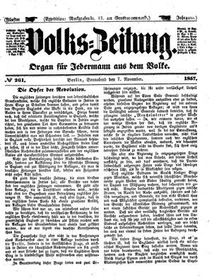 Volks-Zeitung vom 07.11.1857