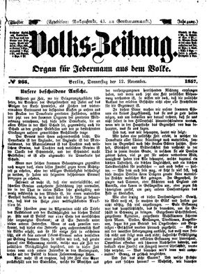 Volks-Zeitung on Nov 12, 1857
