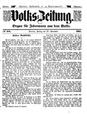 Volks-Zeitung vom 27.11.1857