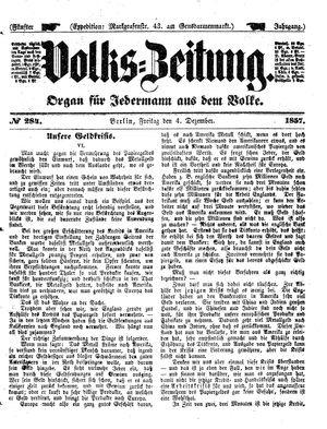 Volks-Zeitung vom 04.12.1857