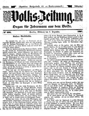 Volks-Zeitung vom 09.12.1857