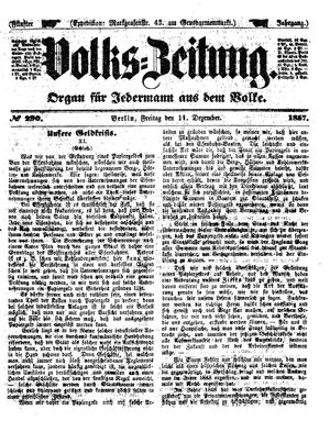 Volks-Zeitung vom 11.12.1857