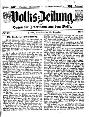 Volks-Zeitung vom 12.12.1857