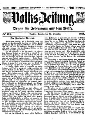 Volks-Zeitung vom 13.12.1857